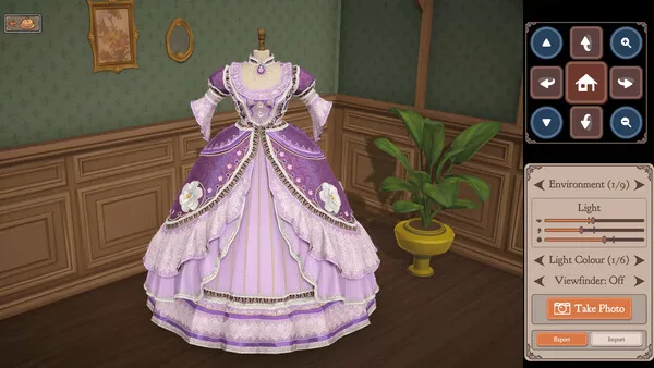 A finished lavender dress in Dressmaker